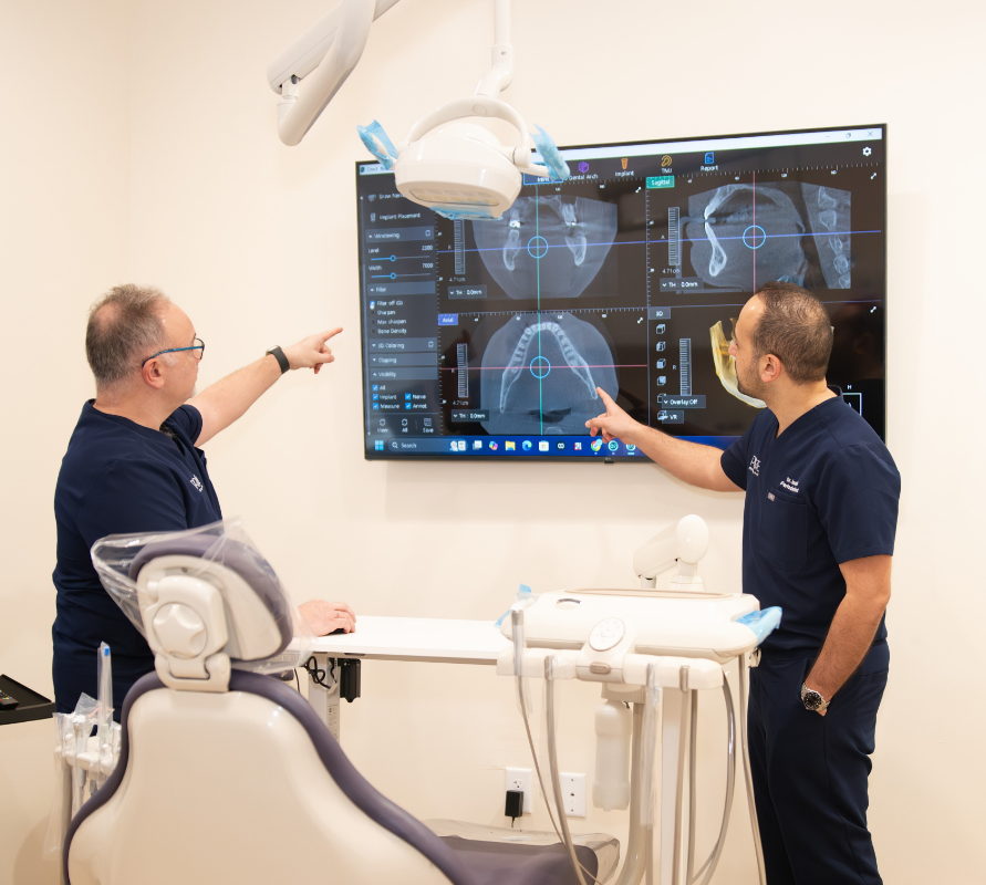 Our periodontists experts, Doctor Firas Al Yafi and Doctor Abdo Ismail.